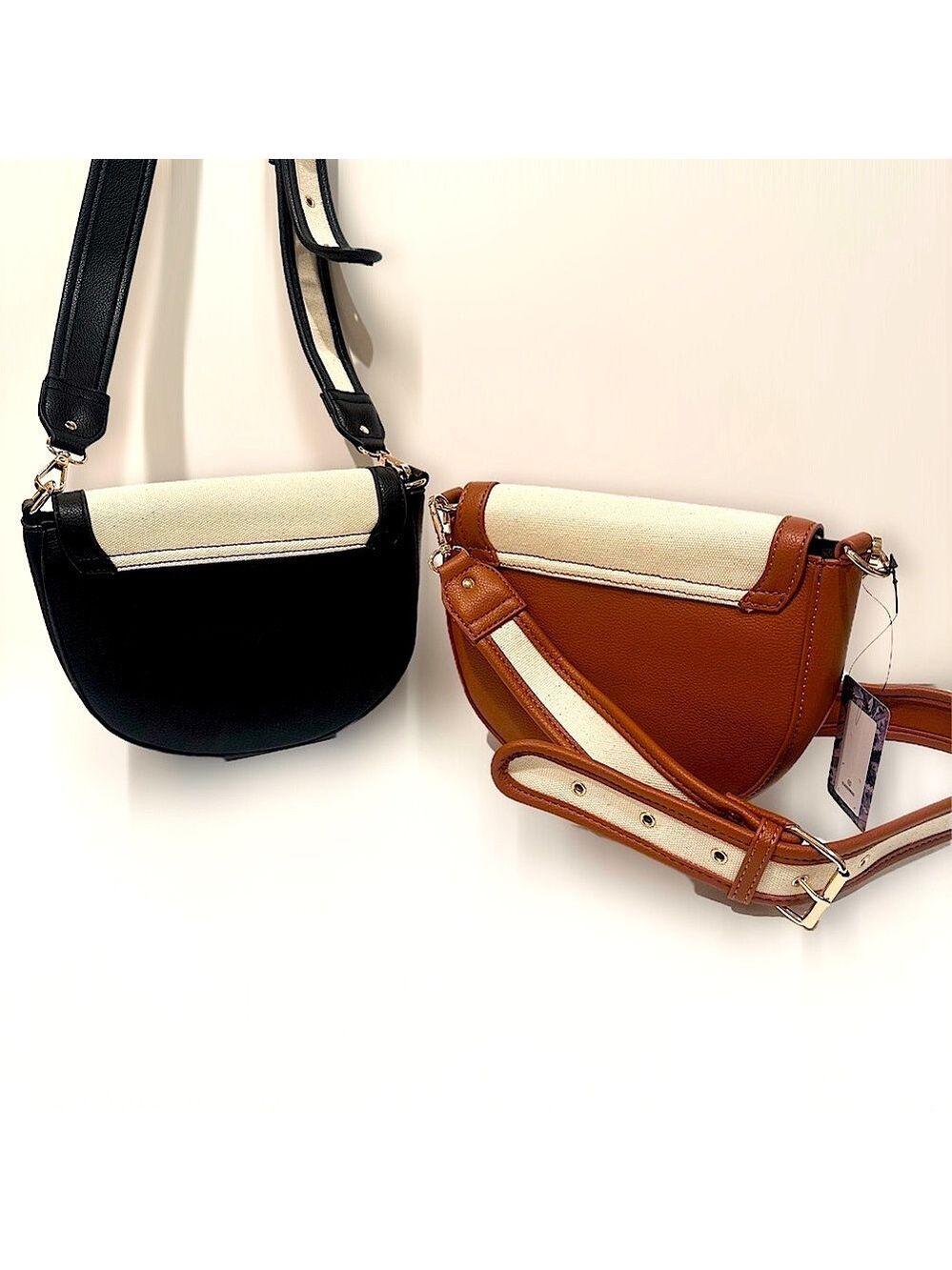 CHIC CROSSBODY | Canvas Safari Messenger in Black or Tan | NWT - Picture 7 of 11